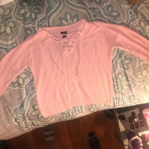A pink, Rue21, threaded long sweater.